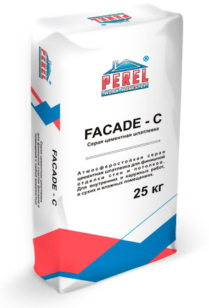 0650 Facade-c Серая Шпаклевка цементная PEREL, 25 кг в Реутове по низкой цене